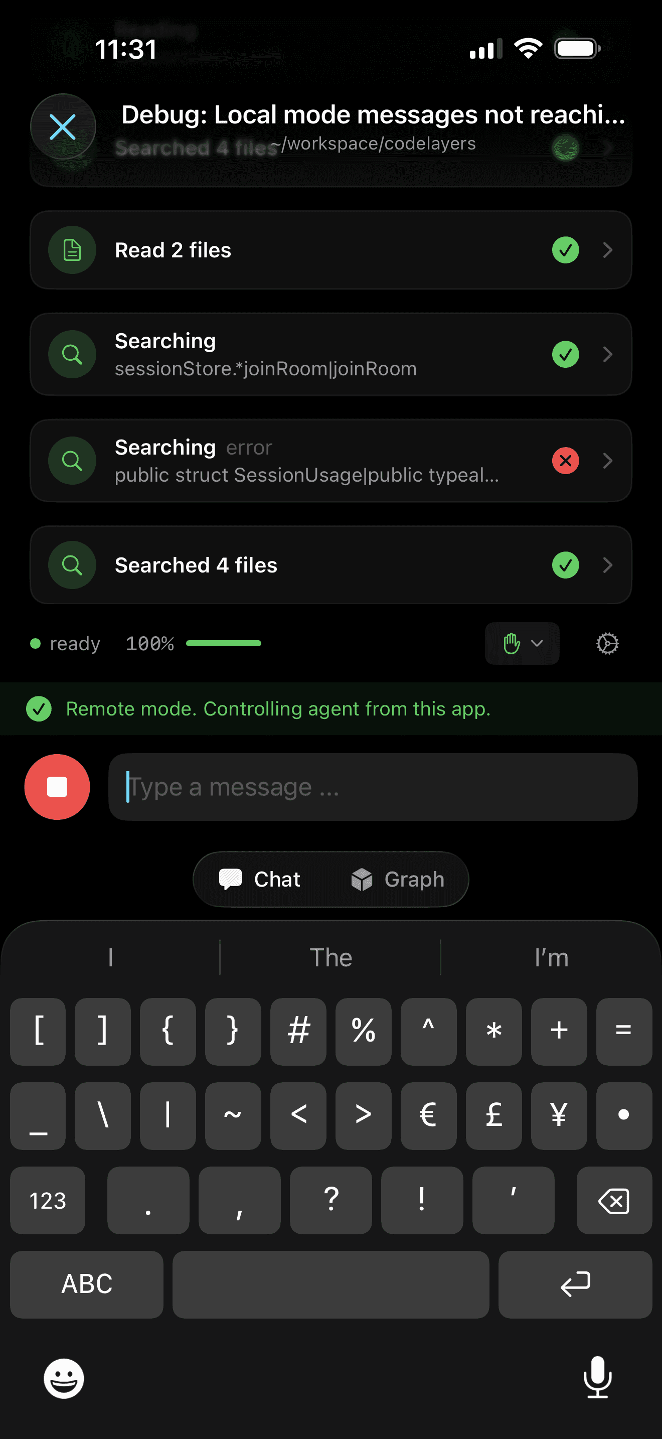 Claude debugging and reading files in remote mode